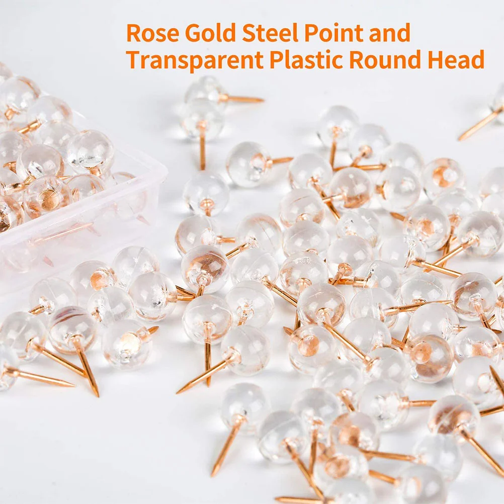 50 Pcs Cubicle Decoration Replaceable Pushpins Ball Shaped Spherical Small Thumbtacks Plastic