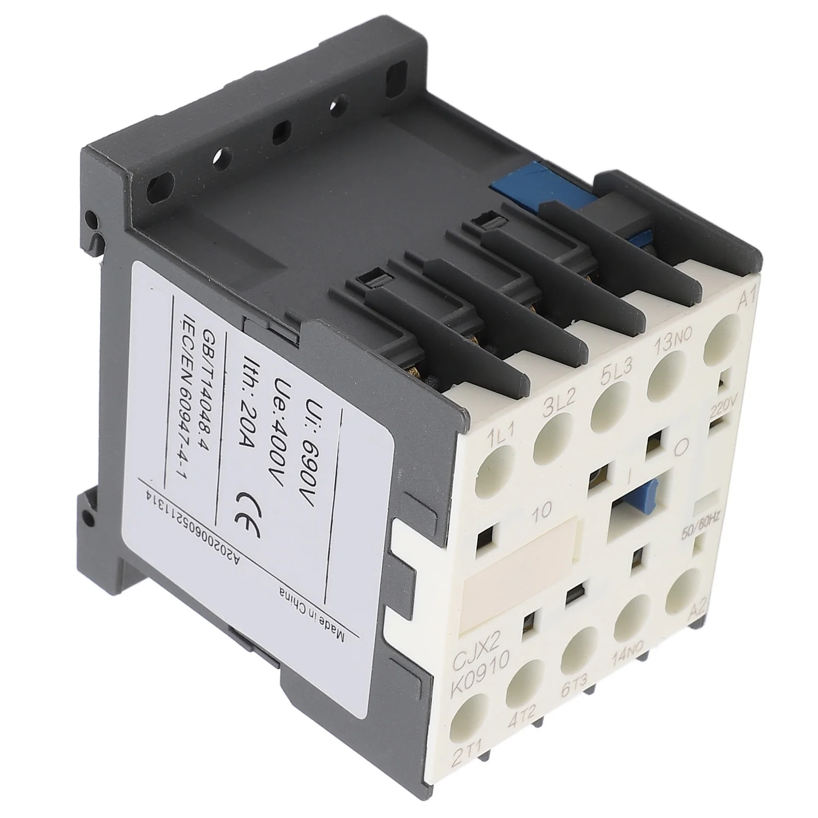 AC Contactor 4 NO 3P Electric Contactor Thickened Silver Point 220V 9A for Power Distribution