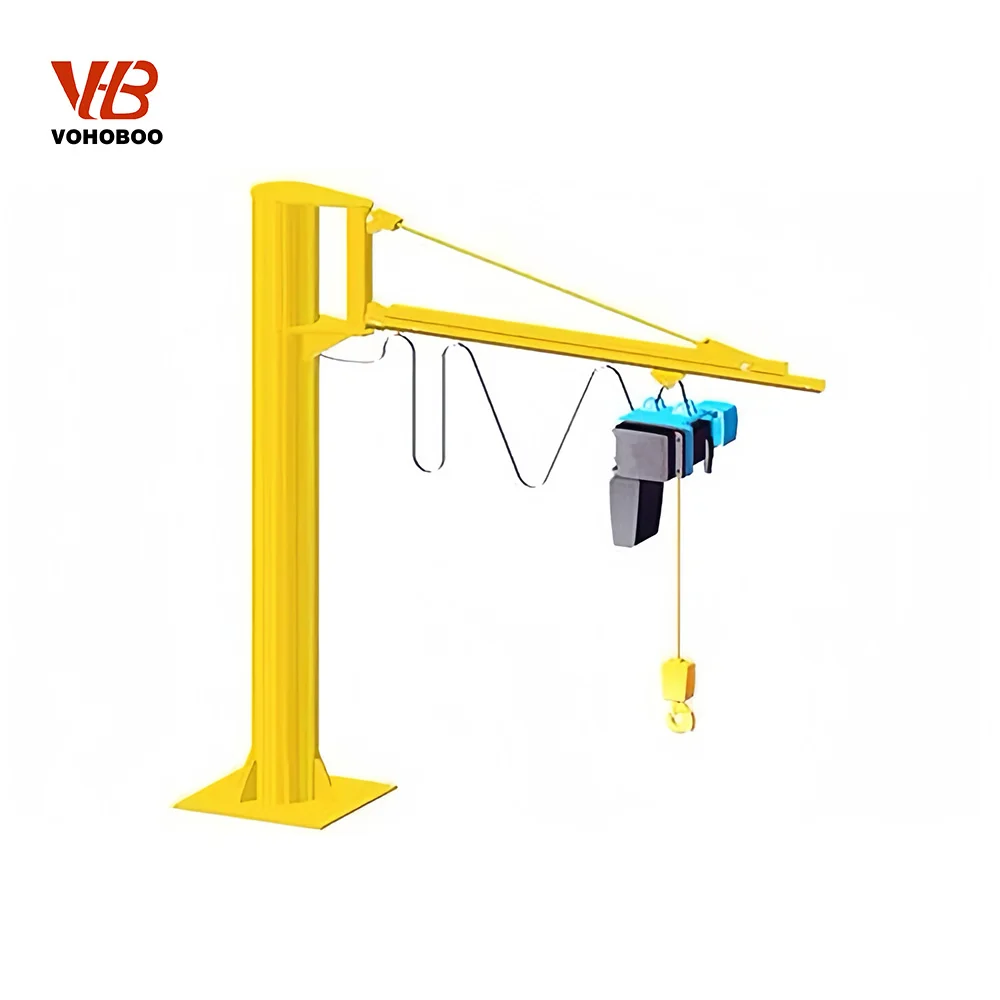 

1 Ton Heavy-Duty Slewing Arm Jib Crane 360 Rotation Electric Hoist Motor Wireless Remote Control Customizable Voltage Industrial
