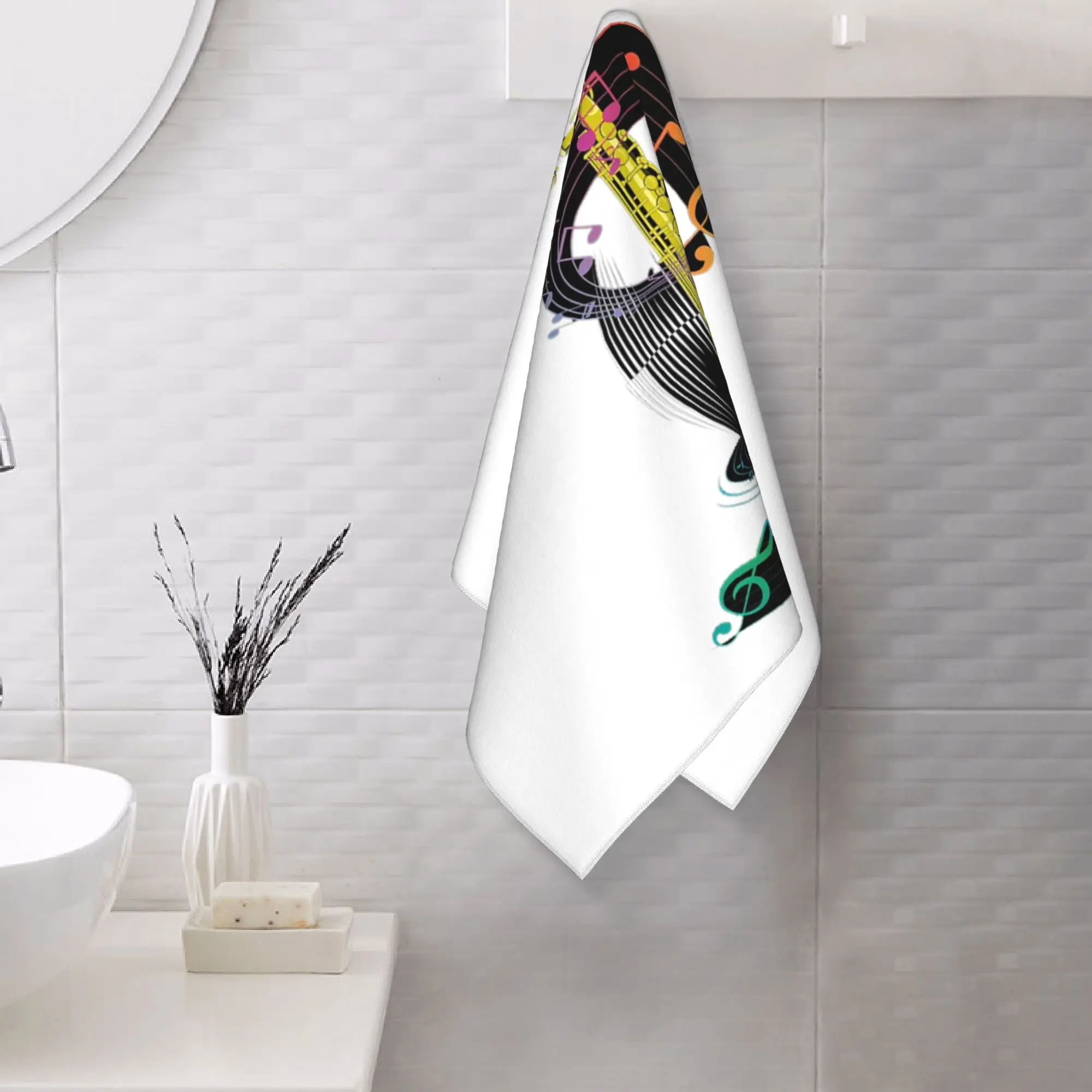Custom Saxophone Player - Music Art Girls Y2k Graphic Soft Face Towel Quick Dry Pool Bath Cotton Towels Absorbent