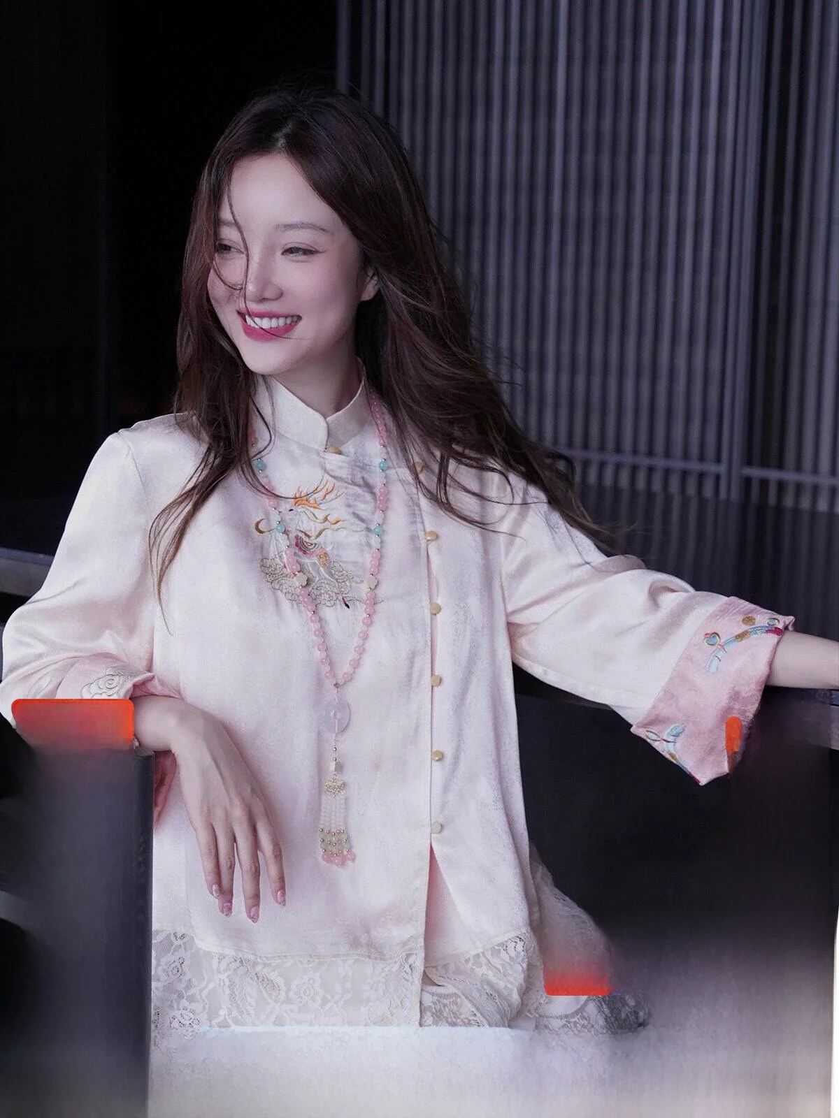 

Double-Sided Wear New Chinese Style Heavy Embroidery Jacket Versatile Loose Fit Long Sleeve Button-Up Short Outerwear
