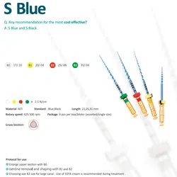 CE Aprroval Dental S Blue NITI Files 17/10 20/04 25/06 Endo File Heat Activation Dentistry Endodontic Instrument