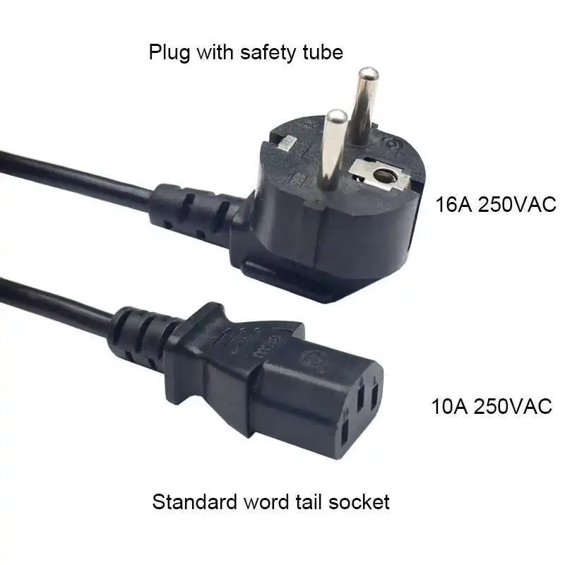 تمديد الحبل 1.5 متر Schuko الاتحاد الأوروبي التوصيل IEC C13 كابل إمداد الطاقة لجهاز الكمبيوتر جهاز العرض