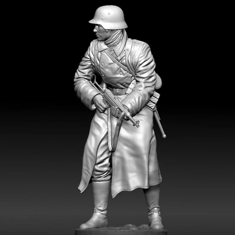 1/16 Die Casting Resin Figure Model Assembly Kit Unpainted Need to Assemble  Military MP40 Gunner Soldier Model