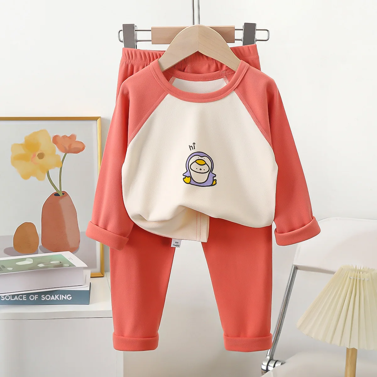 

New 2023 Kids Boys Girls Pajamas Cute Cartoon Long Sleeve T-Shirt Tops with Pants Baby Autumn Winter Warm Sleeping Clothes Sets