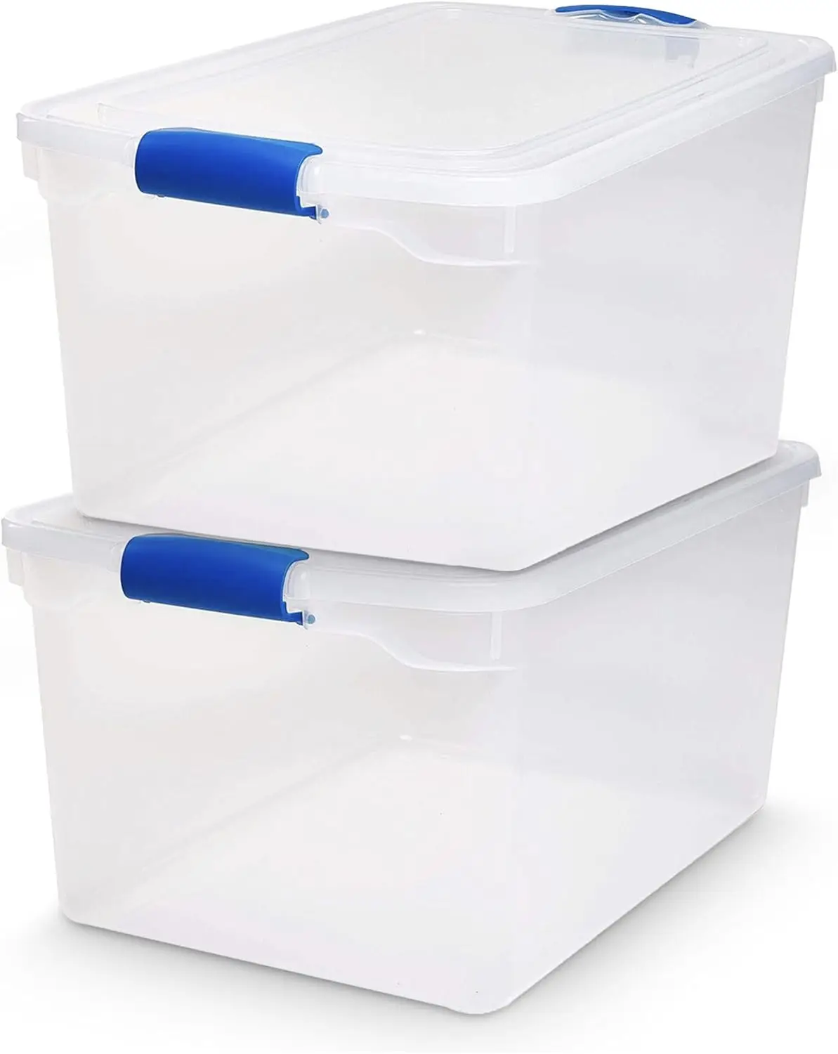 Large Clear Plastic Storage Bins with Lids, 66 Quart Stackable Container Boxes for Home Organization