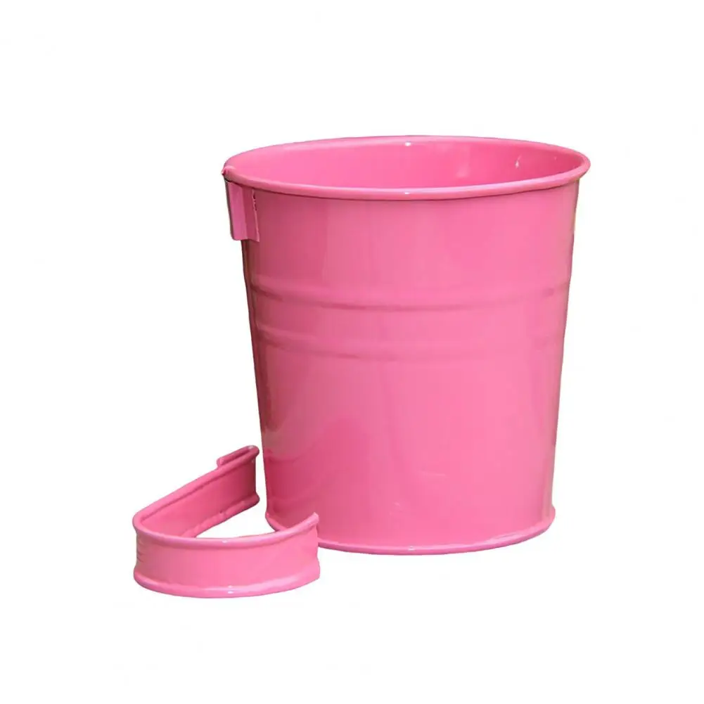 Anti-deformed Plant Container Exquisite Workmanship Decorative Practical Bucket-shaped Flower Pot with Removable Hook