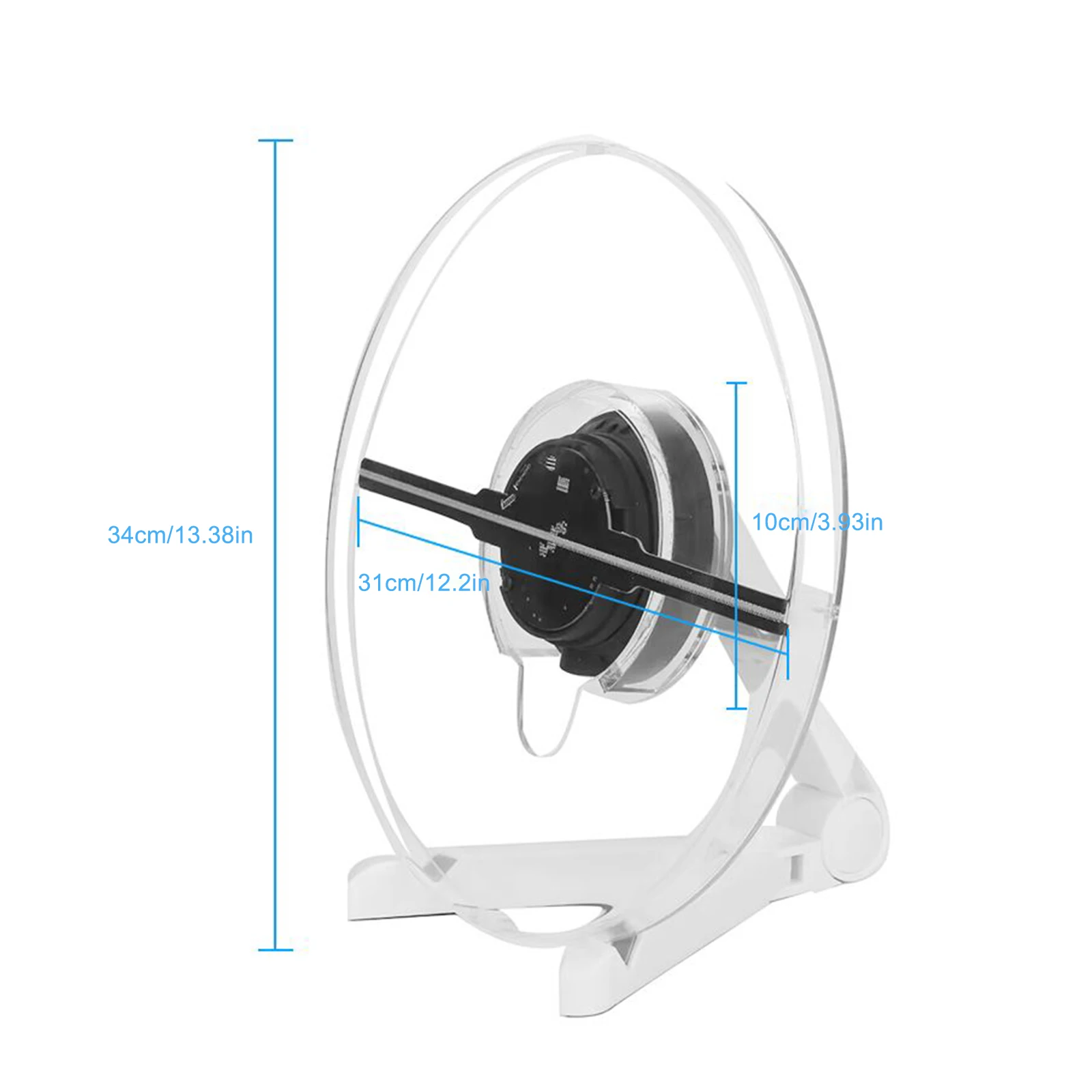 3D Holographic Projector Desktop Fan 32cm WiFi Remote Led Logo Holographic Light Player Advertising Machine With Audio Playback