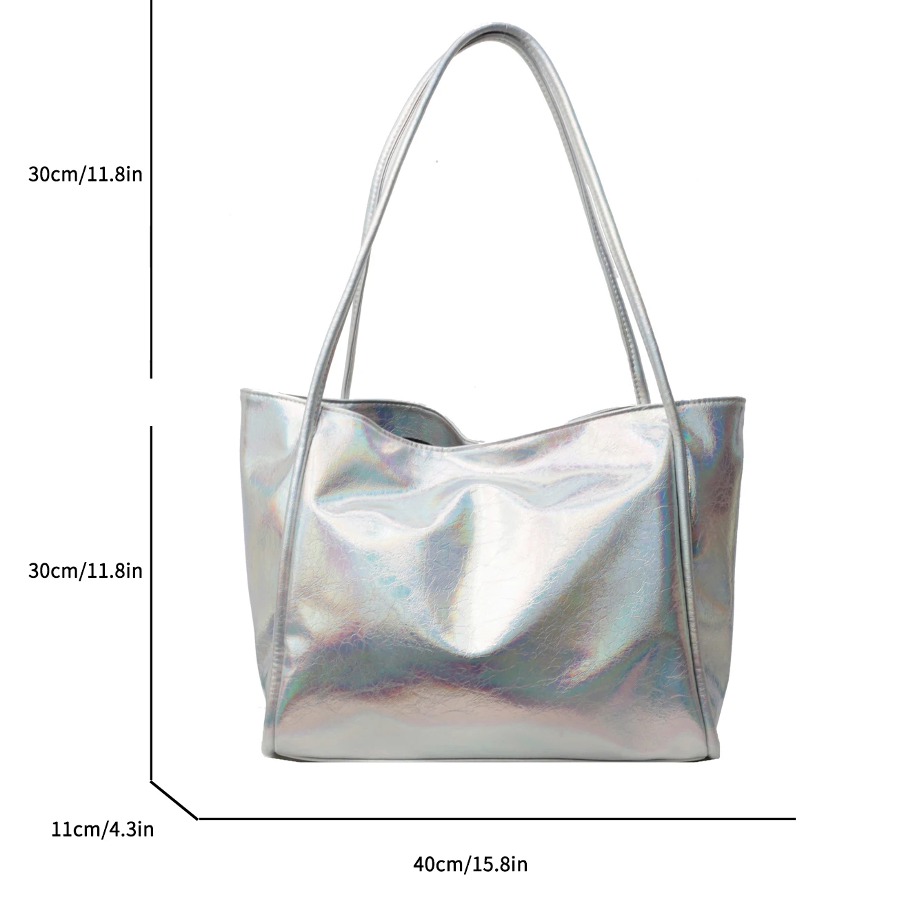 Large Capacity Tote Handbag For Women Gold Silver Soft Leather Shoulder Bag Designer Shopper Bag Female Top Handle Bag Brand 