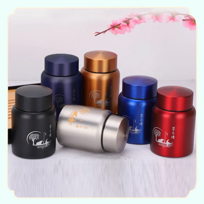 [ ] الغذاء الصف 201 الفولاذ المقاوم للصدأ الشاي جديد سميكة مختومة خزان مقاوم للرطوبة المحمولة