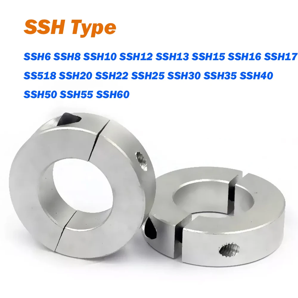 1Pcs Bore Shaft Collars SSH6 SSH8 SSH10 SSH12 SSH13 SSH15 SSH16 SSH17 SSH18 SSH20 SSH25~SSH60 Fixing Limit Ring Bush Stop Rings