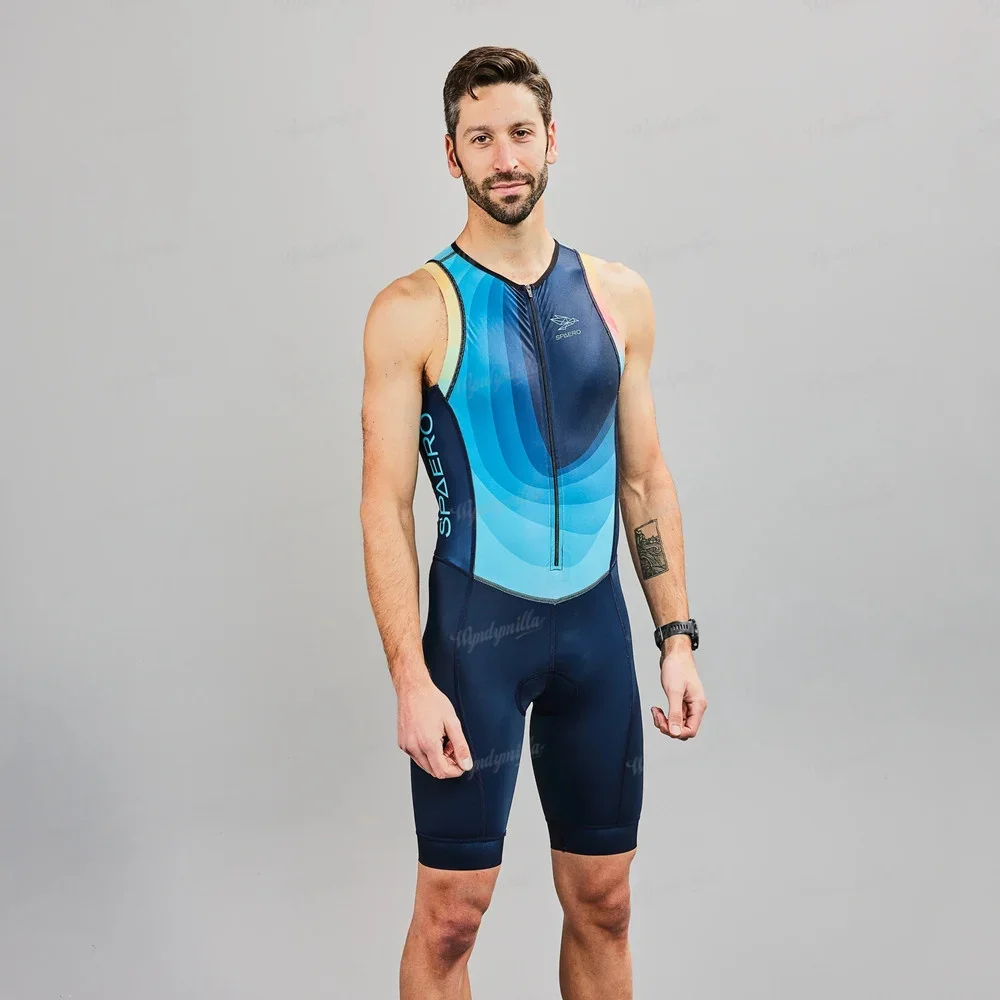 Spaero Mannen Abyss Sp3 Mouwloze Tri Suit Triathlon Outdoor Training En Wedstrijden Zwemmen, Fietsen Of Running Jumpsuit