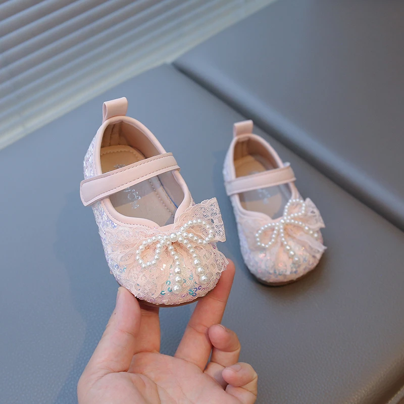 Spring Autumn Girls Causal Princess Shoes Elegant Bowknot Kids Leather Shoes Toddlers Fashion Children First Walker Flat Shoes
