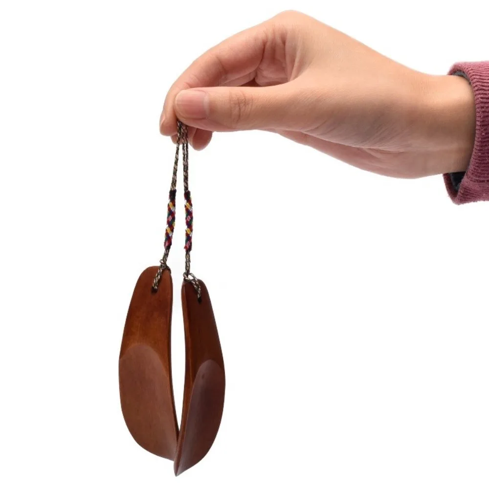Handy Mini Wood Shoe Horn Solid Wood Braided Lanyard Shoe Lifter Polished Surface Curved Shape Shoe Helper Daily Shoe Wear