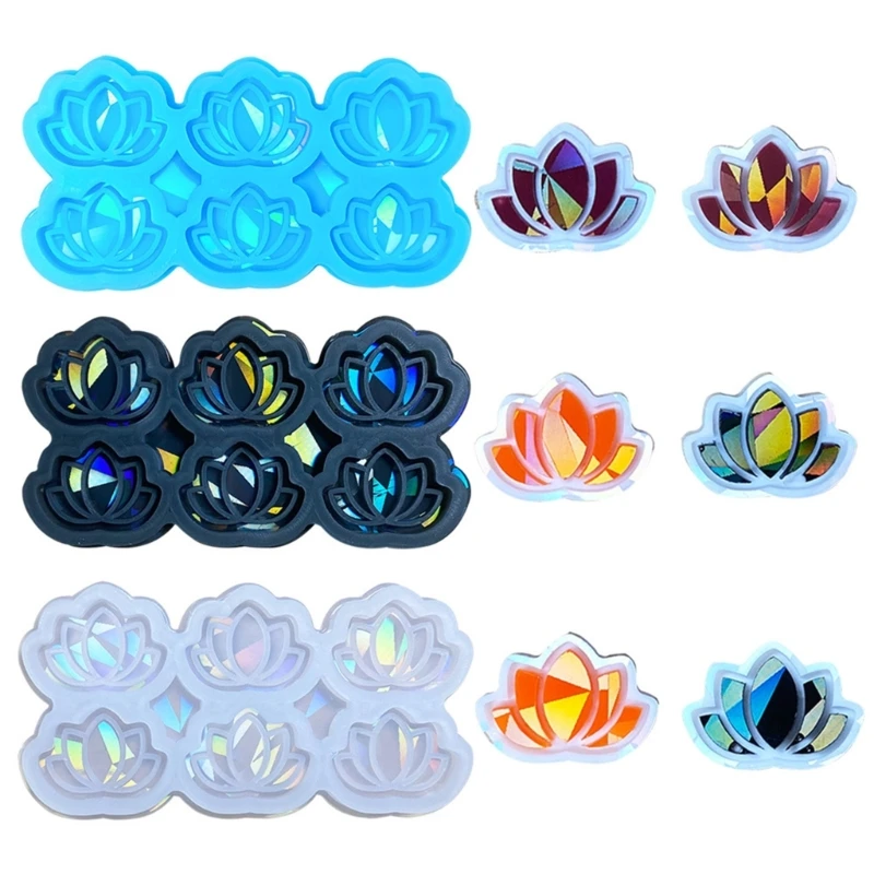 Flower Earring Resin Mold Rainbow Light Earring Keychain Charm Mold R3MC