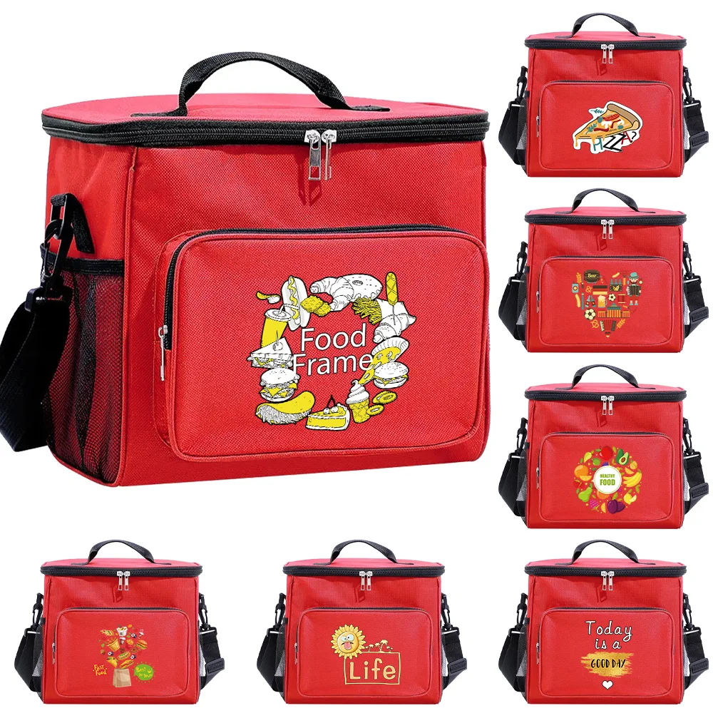 Thermische Organizer Handtas Lunch Tas Koeler Schouderopbergzakken Camping Boxen Voor Student Mode Lunchbag Voedsel Patroon