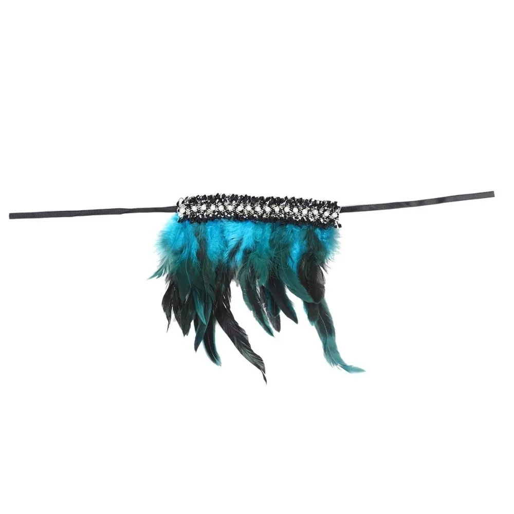 Vintage Lace Feather Wrist Cuffs Pearl Lightweight Plume Bracelet Gloves Fluffy Wristband Carnival
