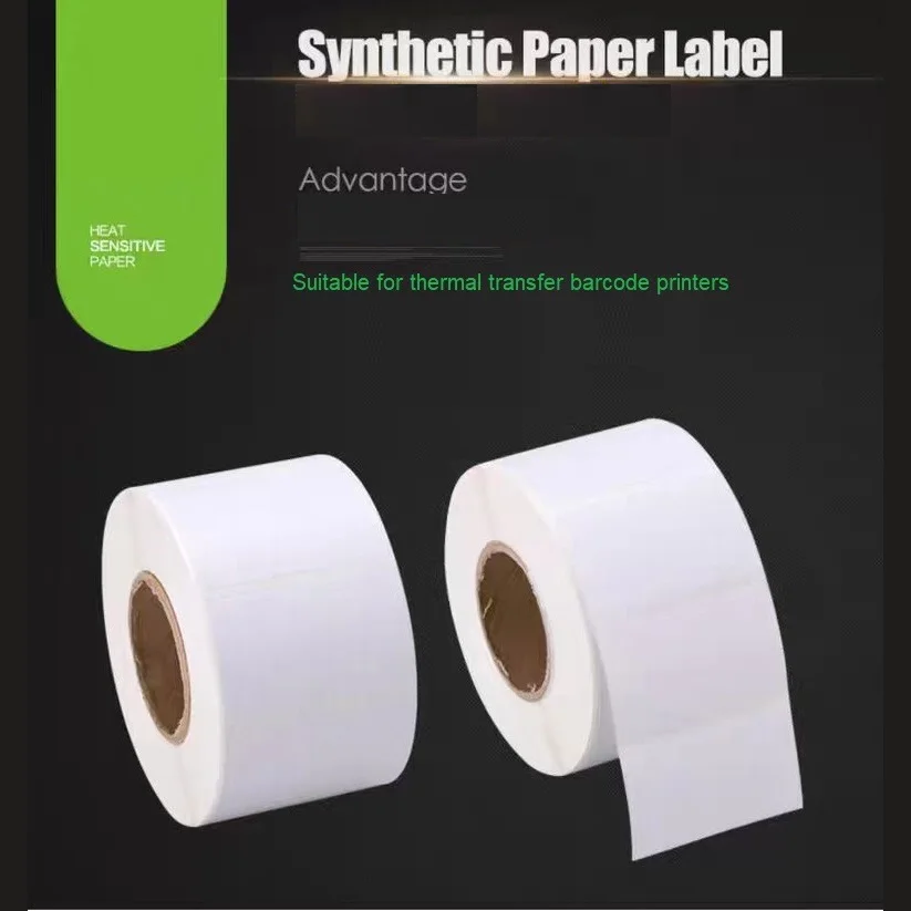 White PP Synthetic Paper Label 20-100mm Waterproof Tear-Resistant Matte Self-Adhesive Sticker Thermal Transfer Label Paper