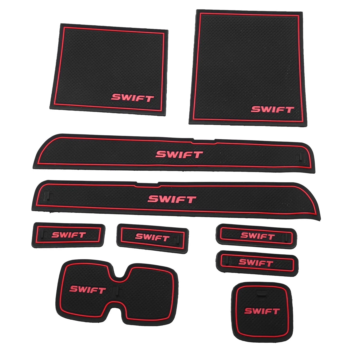 Car Mat for Suzuki Swift 2005 To 2014 Anti Slip Car Door Slot Rubber Latex Groove Mats Interior Cup Cushion Car-Styling