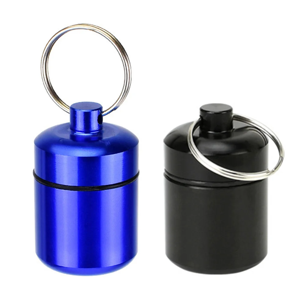 

2pcs Earplug Aluminum Bottle Pill Boxes Waterproof Portable Storage Containers Travel Keychain Sealing Case Health Care Pill