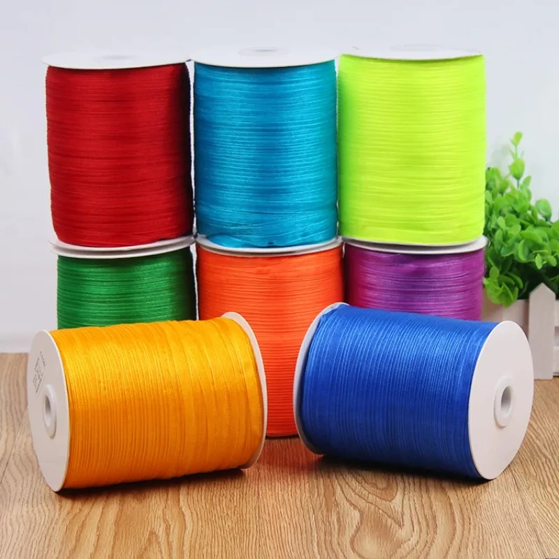 Hot sale 6mm (10 meters/lot) Organza Nylon Silk Satin Ribbon For Sewing Wedding Party Handmade Decoration Webbing Gift Packing