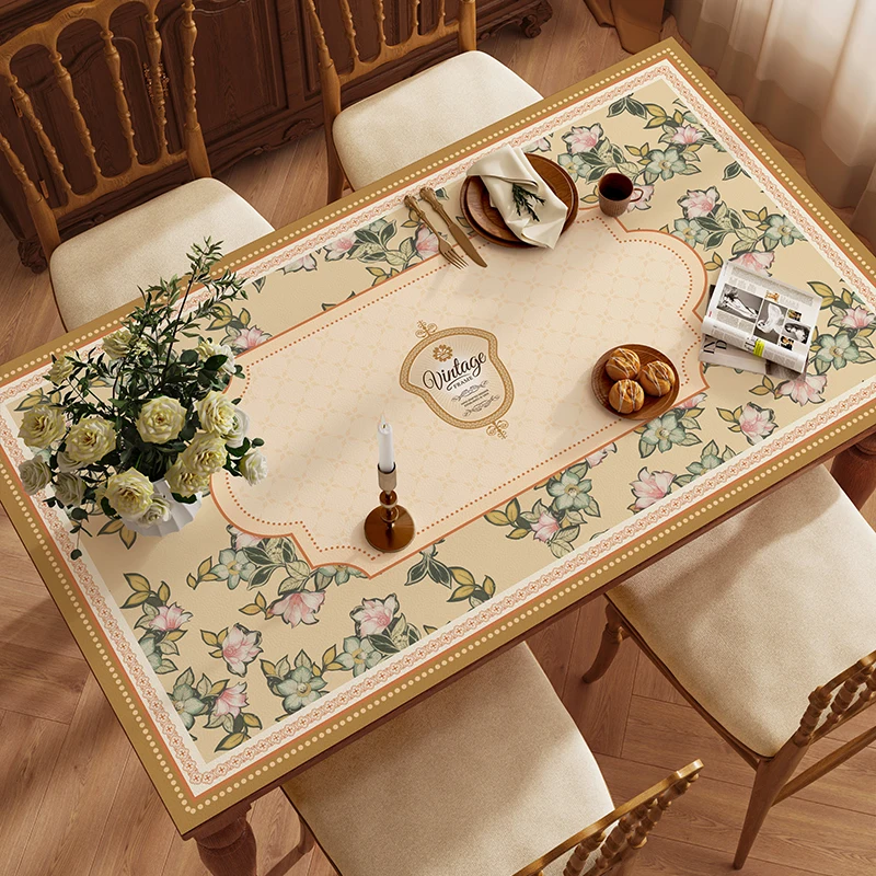 

American table mat light luxury high sense kitchen table mat living room table protective mat office desk waterproof tablecloth