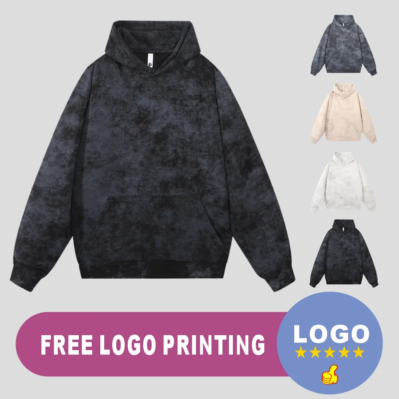 سويت شيرت بغطاء للرأس مطبوع عليه شمع كلاسيكي ومتعدد الاستخدامات، تطريز بطباعة شعار تخصيص عصري #1