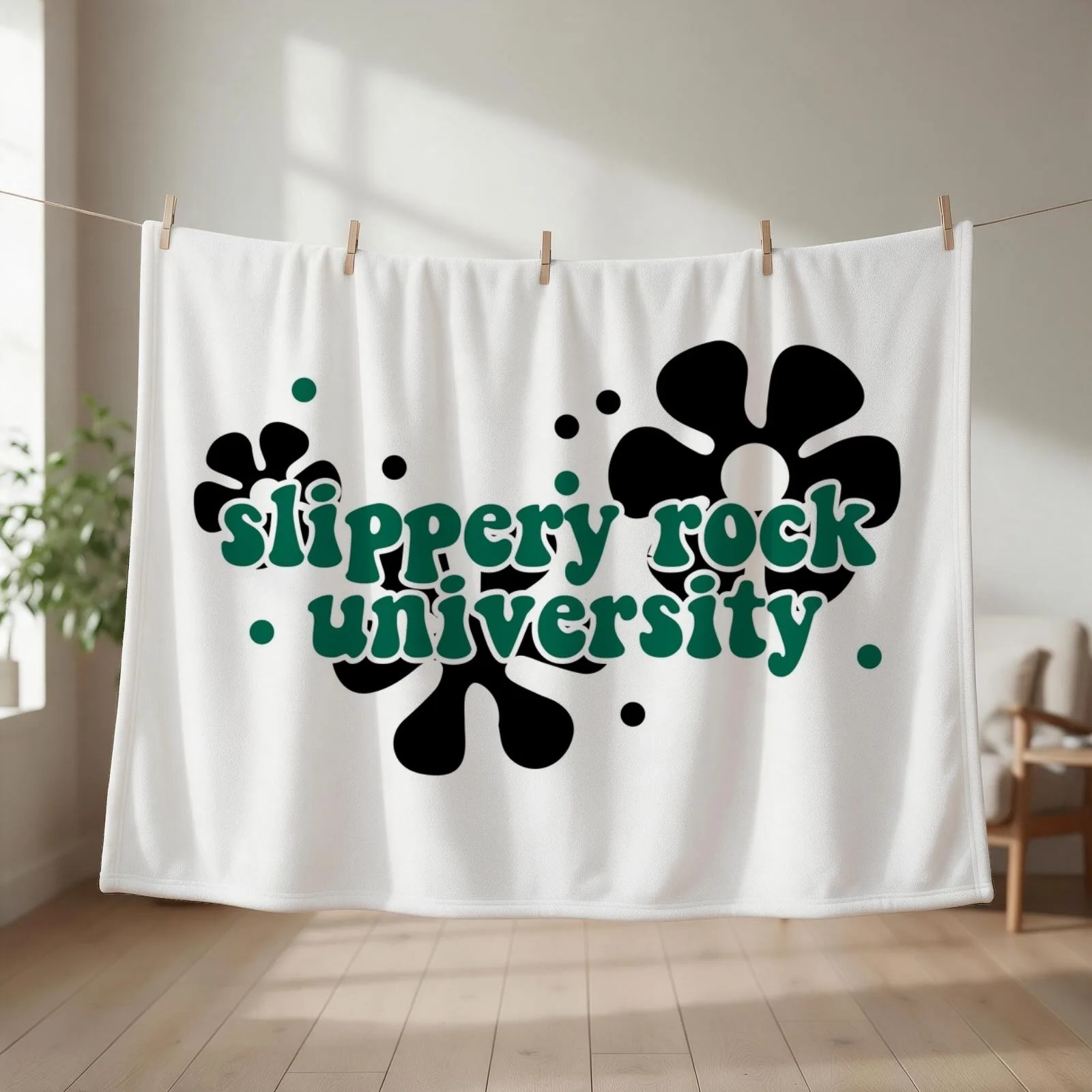 70s Slippery Rock University Throw Blanket Bed Fashionable Large For Sofa Thin Camping Blankets