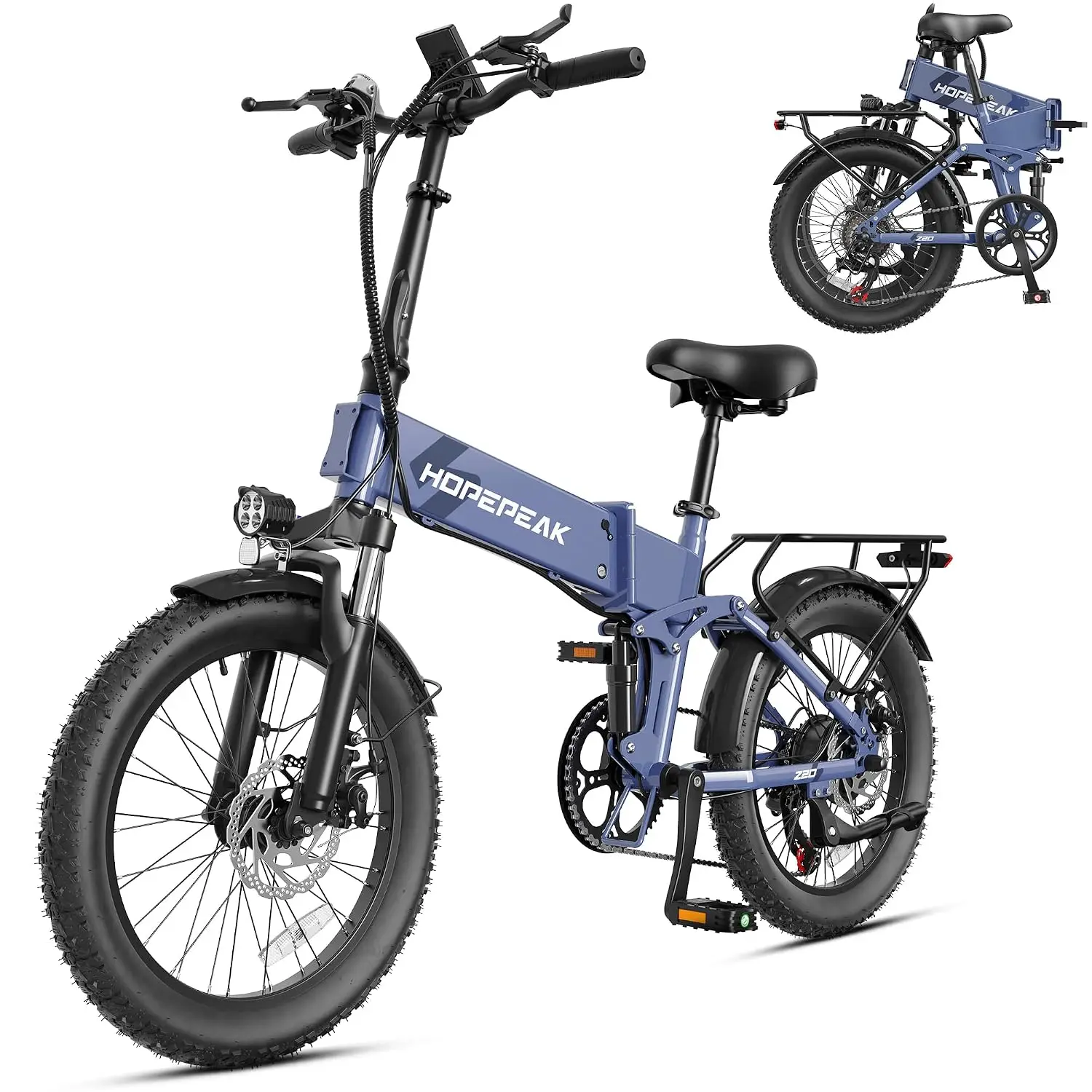 Foldable Ebike 20'' Fat Tire 1200W 48V 12AH Battery LCD Full Suspension Commuting, Customized