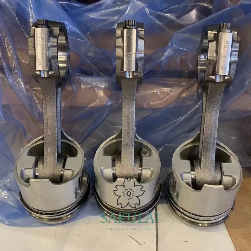 

Одноцилиндровый шатун в сборе с гильзой цилиндра, включая детали строительной техники