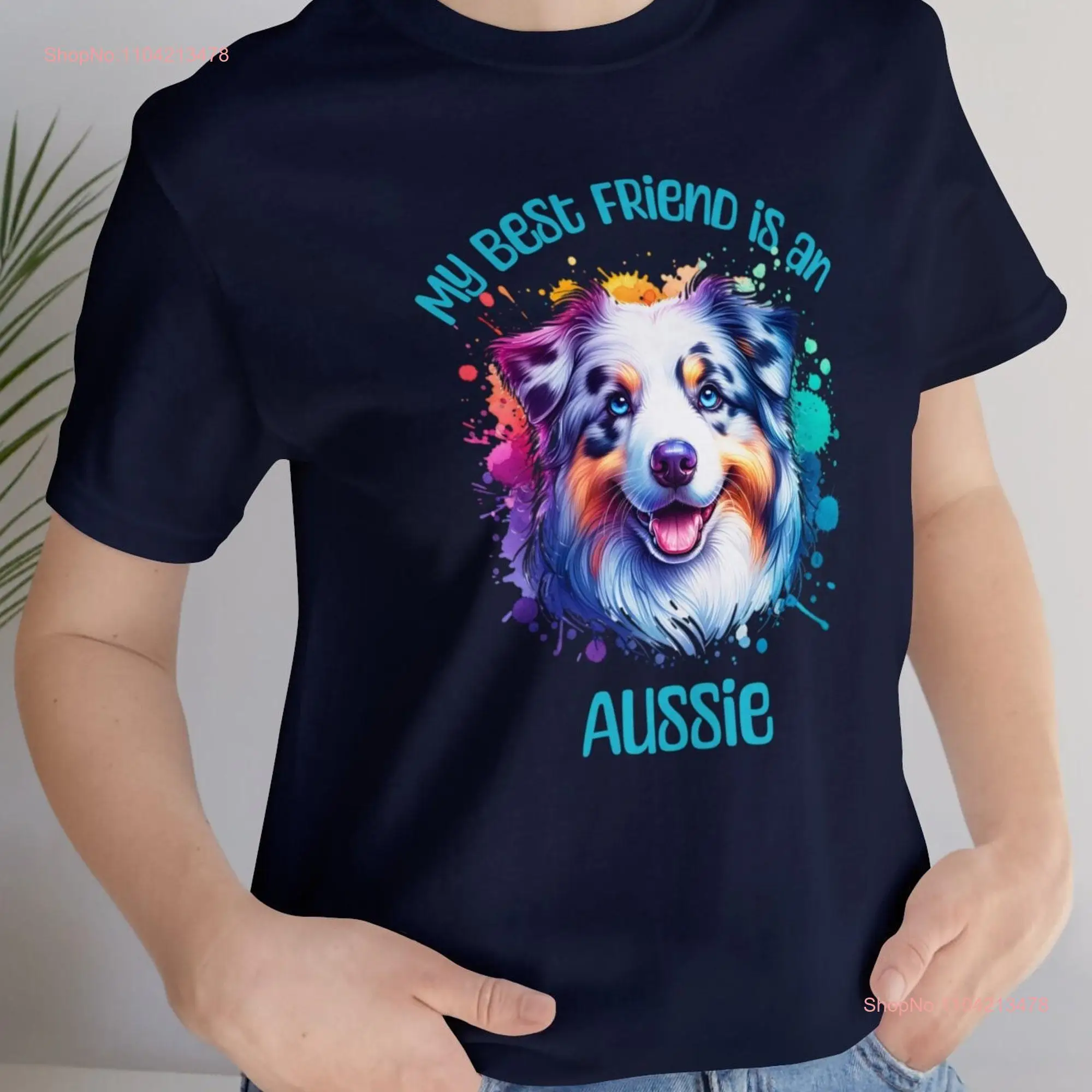 Camiseta de pastor australiano, mi mejor amigo es una raza de perro australiano, mamá, papá, manga larga o corta