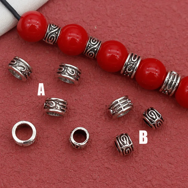 Retro 50Pcs/Pack Barrier Beads For Jewelry Making Alloy Loose Beads 2 Styles DIY Handmade Braided Bracelet Necklace Wholesale