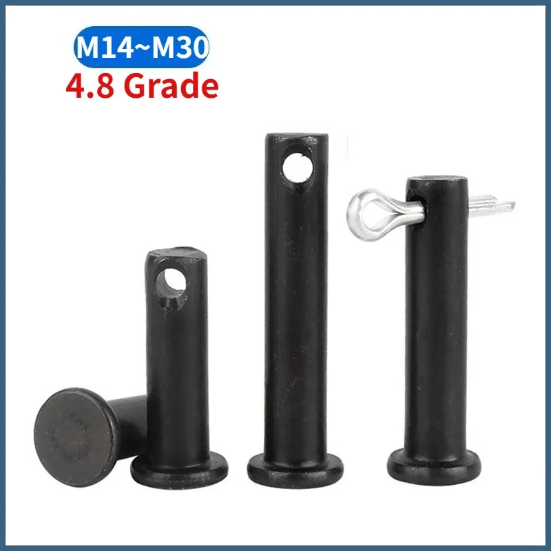 M14 - M30 Grade 4.8 Carbon Steel Cylindrical Pins with Hole Pin Shaft Cotter Pin Set Flat Head Plug Positioning Pin GB882