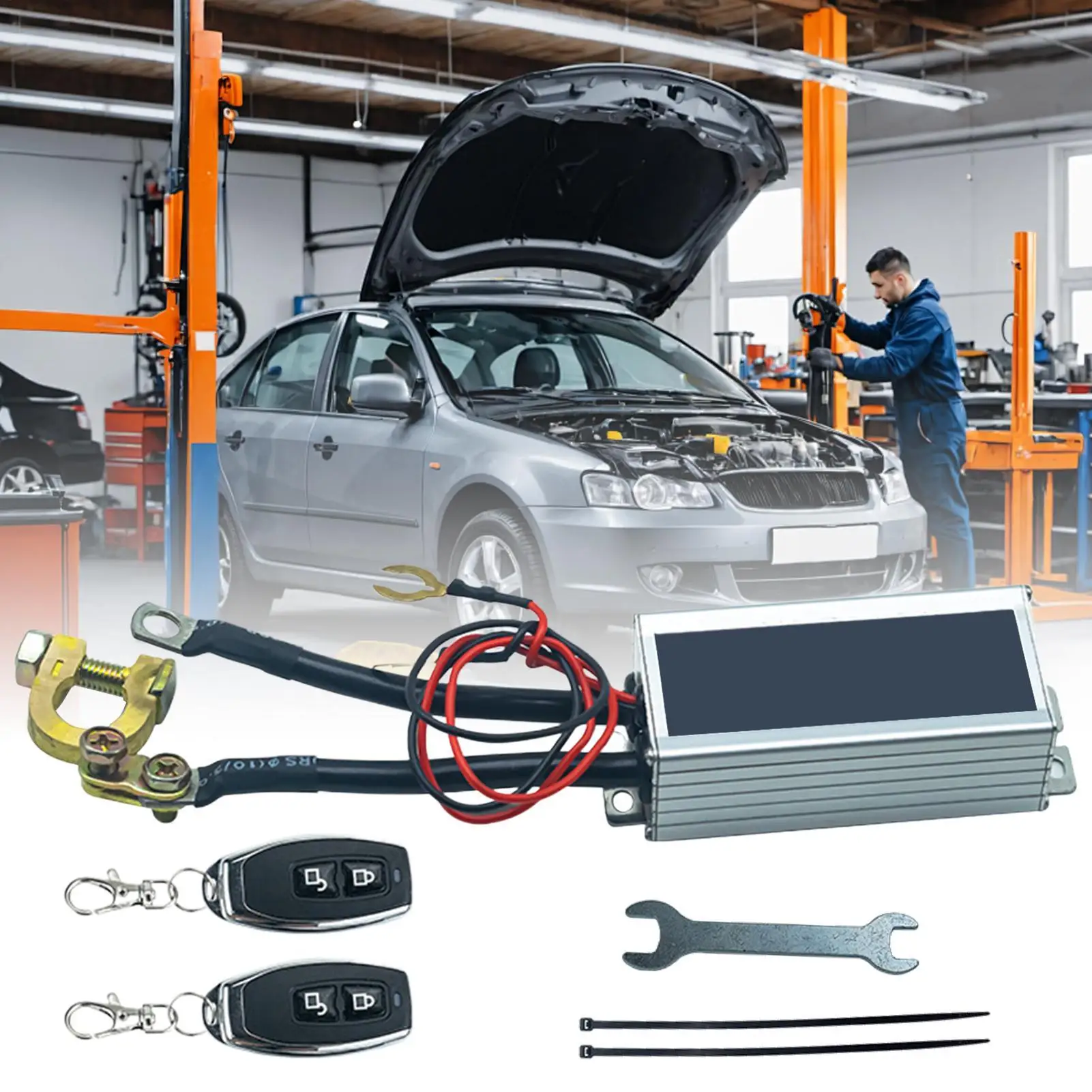 

Metal Battery Quick Disconnect with Two Remote Controls Car Battery Power Off Switches for Leakage and Low Voltage Protection