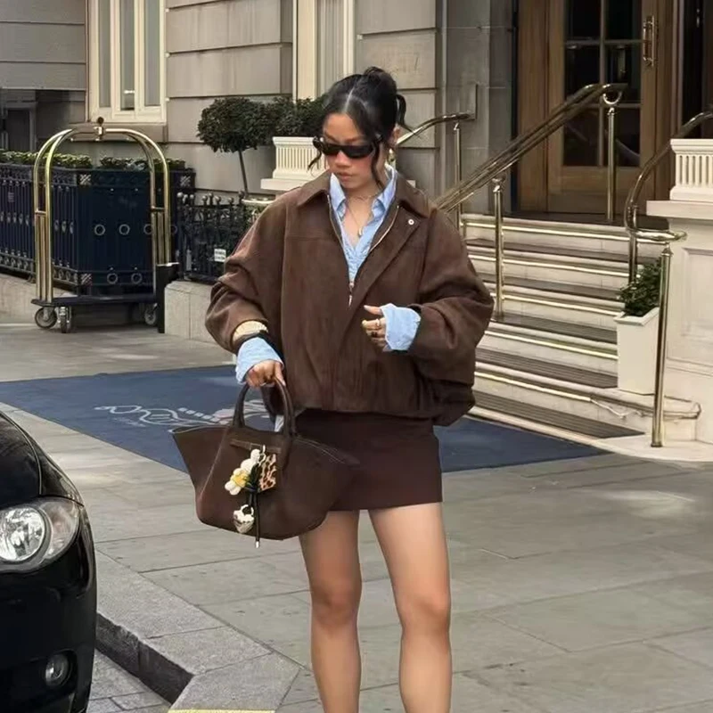 レディースジャケットコート 秋 2025 ファッション レディースジッパーオーバーサイズコート ストリートウェア 女性用アウターウェア シックなトップス