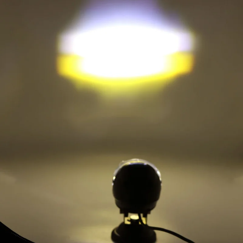 For  Car Motorcycle Off-Road Headlight 22W Helmet Style Driving Fog Light Dual Lens High Low Beam White Yellow