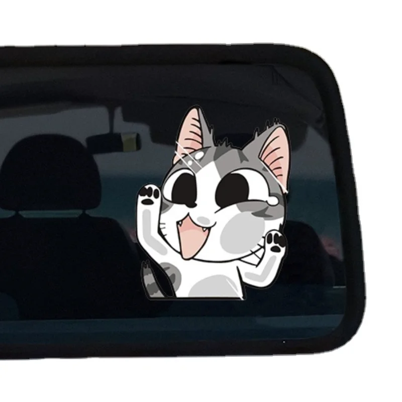 

13/17 CM Chi's Sweet Home Neko Cat Chi Funny Hitting Glass Car Stickers Vinyl Decal Window DIY Waterproof Car Decor M277