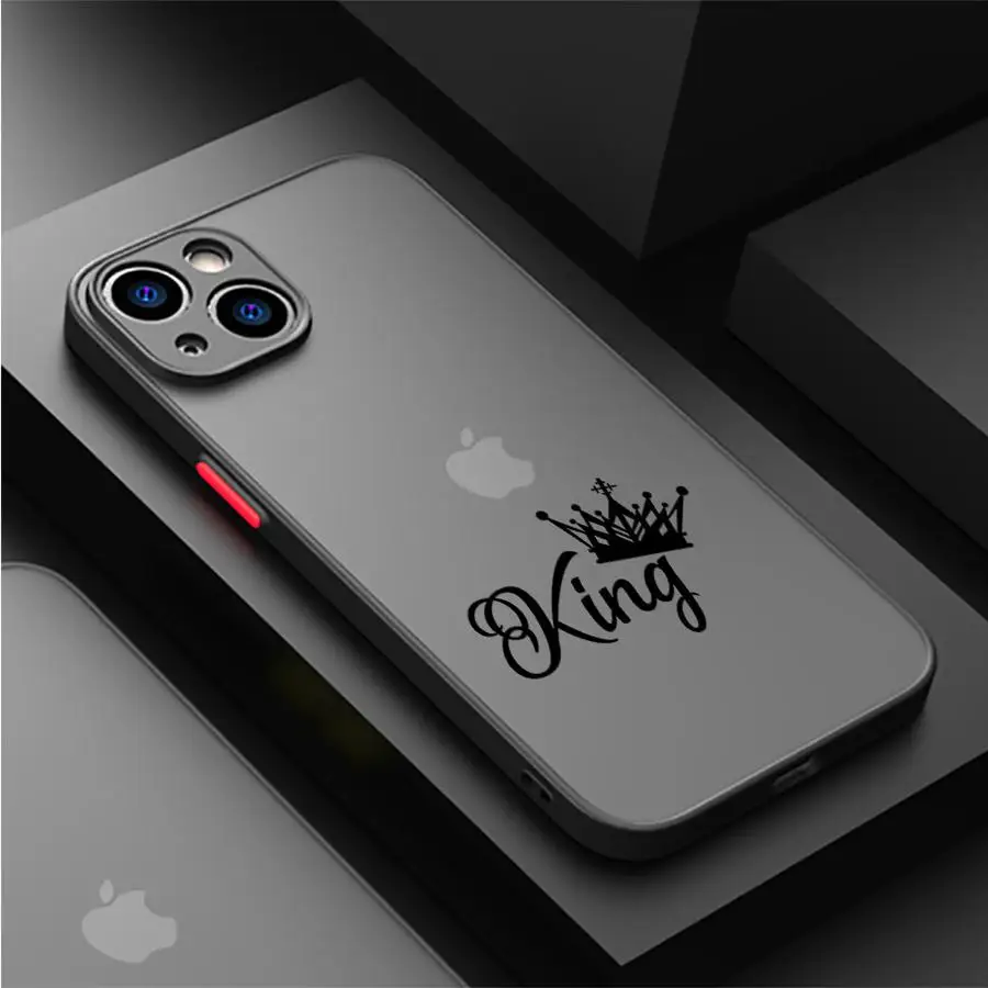 Fashion Queen Crown Phone Case for Apple iPhone 16 11 13 15 12 14 Pro Max 7 XR X XS 13 12 Mini 14 16 Plus 8 Matte Cover