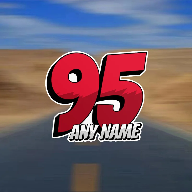 

1 шт. 95, индивидуальная автомобильная наклейка ANY NAME (красный, белый, черный), водонепроницаемая наклейка, высокая адгезия, автомобильный декор