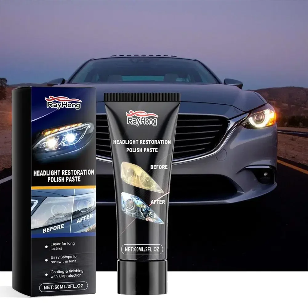 Car Headlight Repair Paste Scratch Cleaning Increases Cleaning Brightness Renovation Wax Headlight Accessories Polishing Ca Y3X8