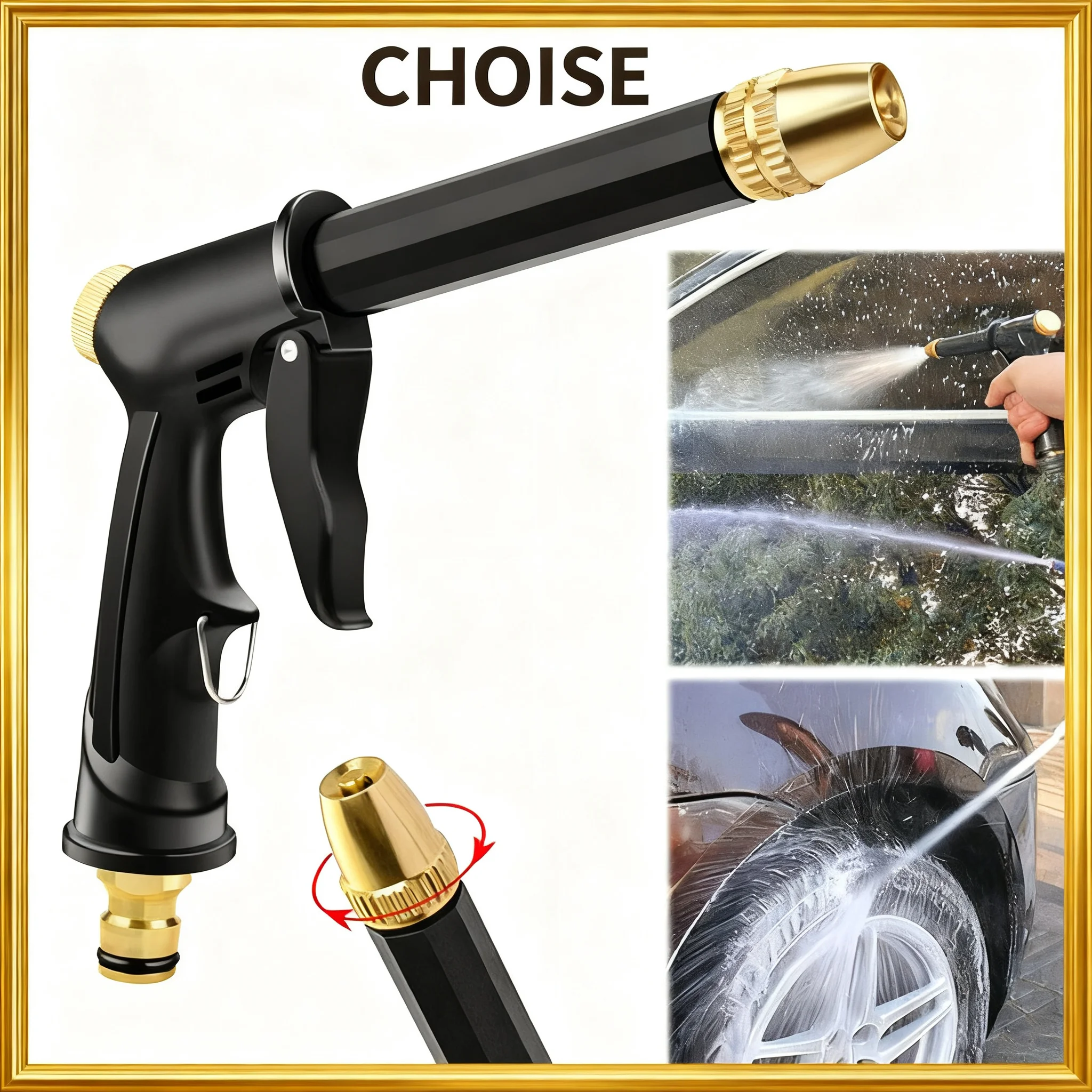 High Pressure Power Water Gun Jet Garden Washer Sprayer Watering Spray Garden Sprinkler for Cleaning Tool