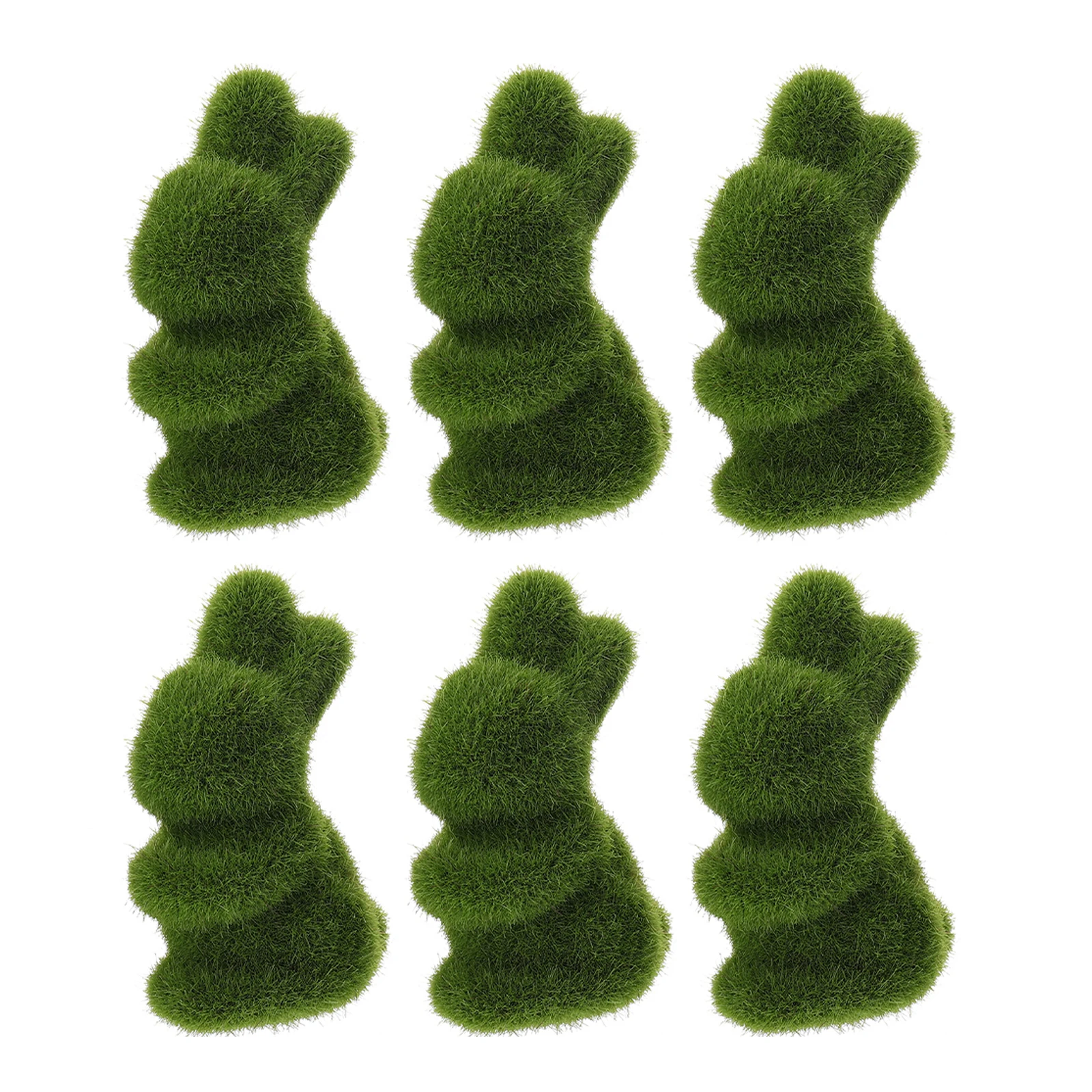 

6 Pcs Simulated Rabbit Decorations Adorable Easter Bunny naments 8cm Green Crafts Realistic Shape Home Tabletop