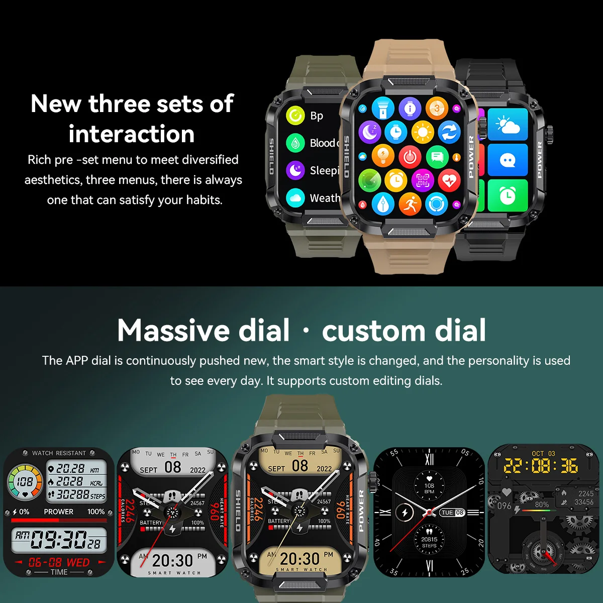 2023 Men Smart Watch 1.85\'\' 400mAh Bluetooth Call Health Monitor Swim Waterproof Sport Smartwatch for IOS Android Phone Outdoor