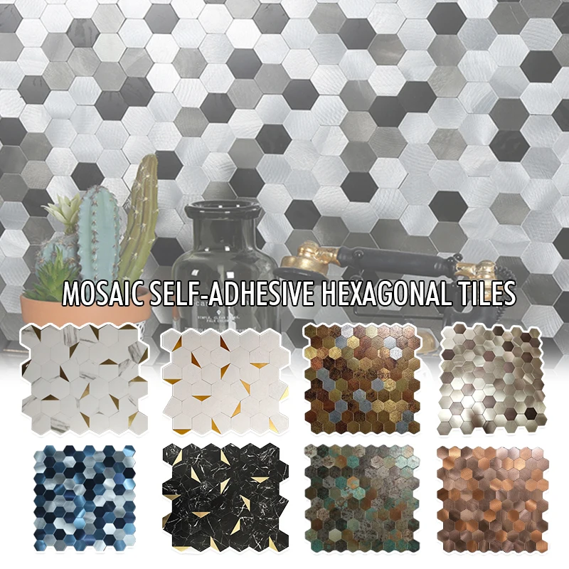 

Mosaic Sticker Wall Tile Peel And Stick Self Adhesive Waterproof Wall Panel Kitchen Bathroom Backsplash Background Decor Decals