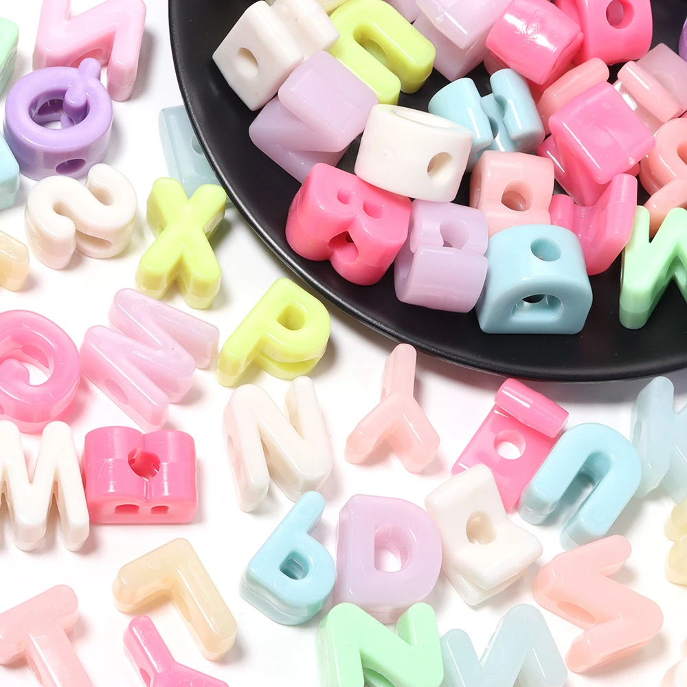 170pcs Random Mixed Color Plastic Letter Beads Loose Spacer Alphabet Bead for DIY Jewelry Making Bracelets Necklace Accessories