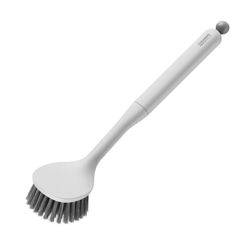 Long-handled Pot & Pan Brush with Hidden Hanging Rope. Ideal for Dishes, Pots, and Stoves.