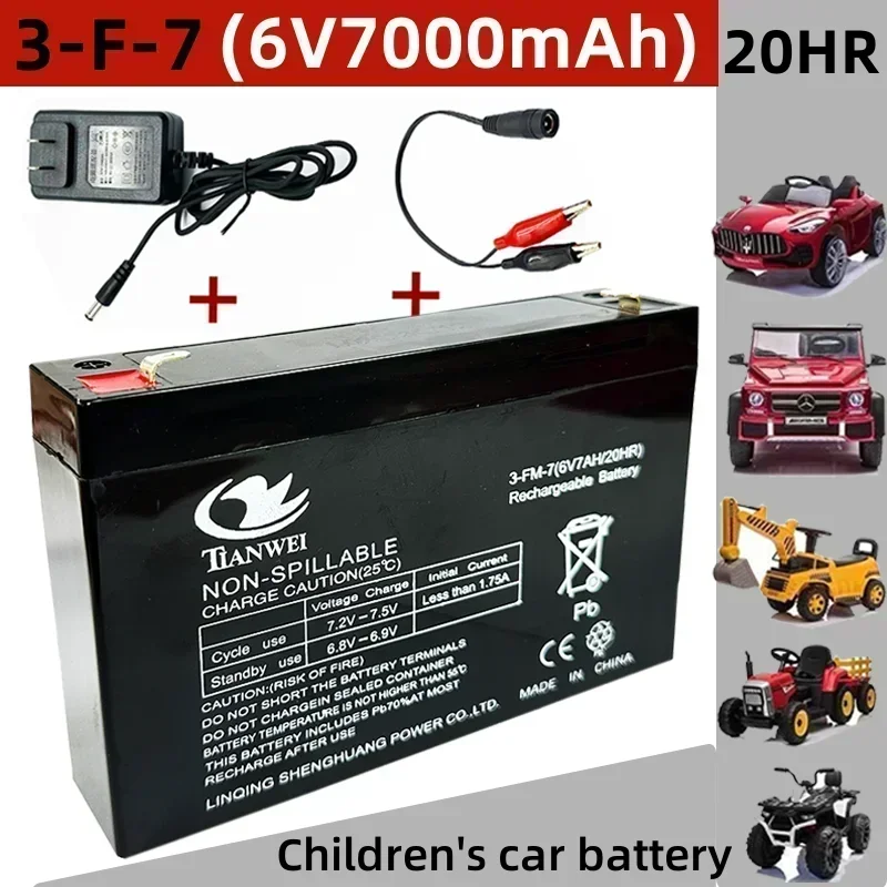 

100% New 6V lead-acid battery 7000mAh for children's electric cars, toys, cars, motorcycles, baby strollers, battery batteries