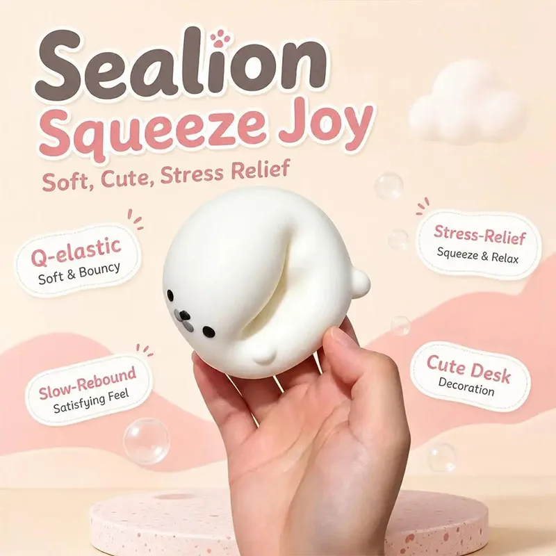 Seal Ball Squishy Slow Rising Soft Wet Asmr Sensory Stress Relief Boredom Relieve Fashion Halloween Christmas Party Gift Supply