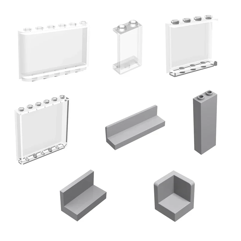 Building Blocks Accessories Part The Wall Panel Display Window Transparent Color DIY Parts 60581/44728/6231 Compatible with LEGO