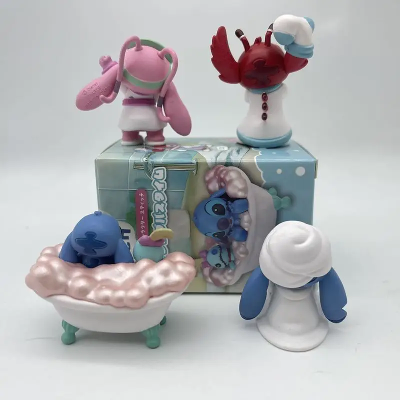 Stitch Nighttime Bath Relax Time Series Blind Box Kawaii Action Figure Room Decoration Cartoon Toy Model Surprise Souvenir Gift - view 6